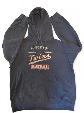 Majestic Navy and Red Twins Baseball Hoodie
